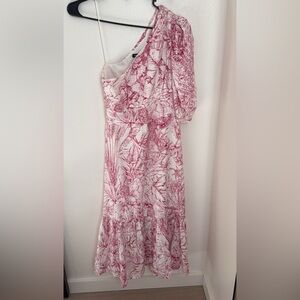 Floral Pink One-Shoulder Dress